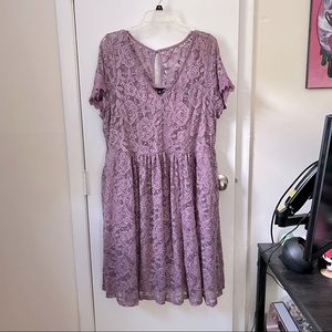 Torrid size 2 light purple lace skater dress with pockets.